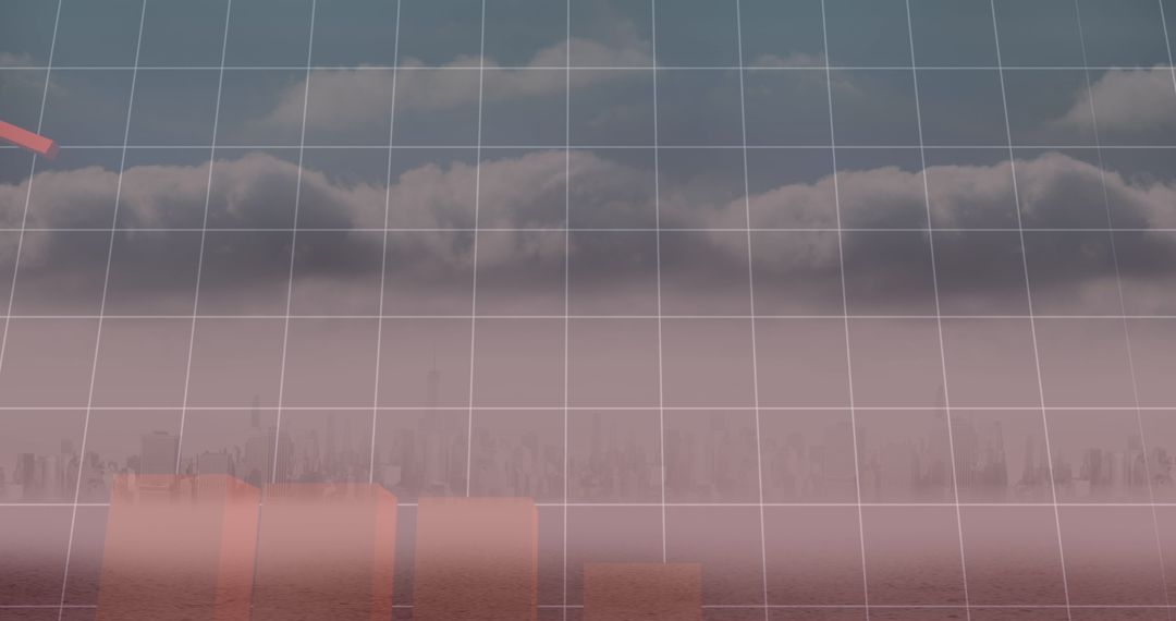 Financial Data Visualization Over City Skyline