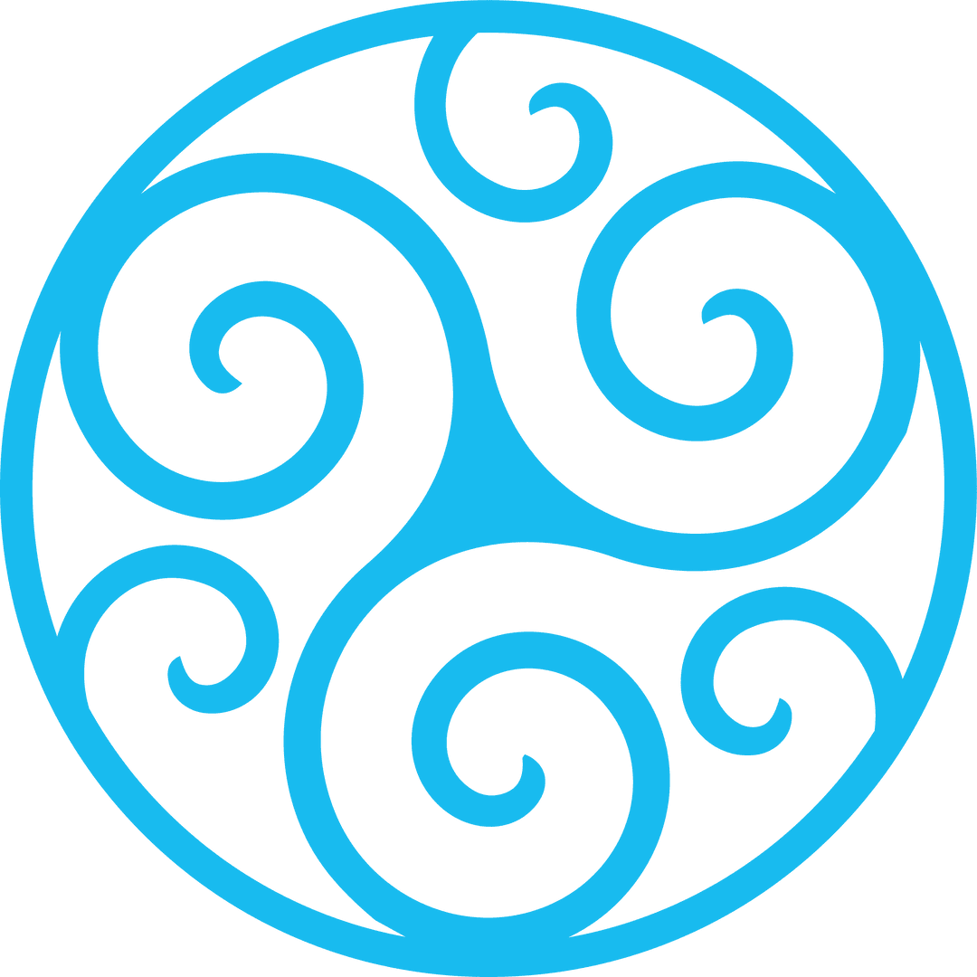 Swirling Emblem with Spirals on Transparent Background for Modern Design