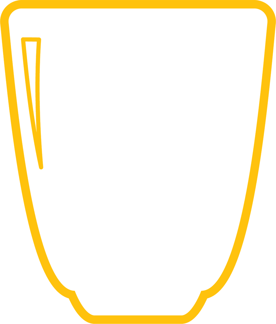 Yellow Glass Illustration on Transparent Background with Copy Space