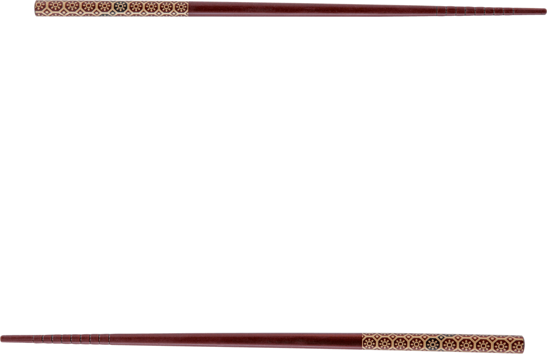 Traditional Chinese Chopsticks on Transparent Background