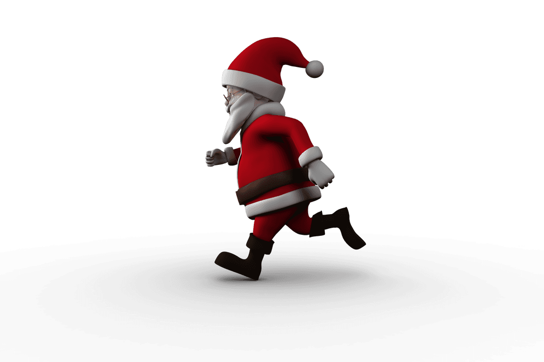Running Santa Claus Transparent PNG for Christmas Celebrations