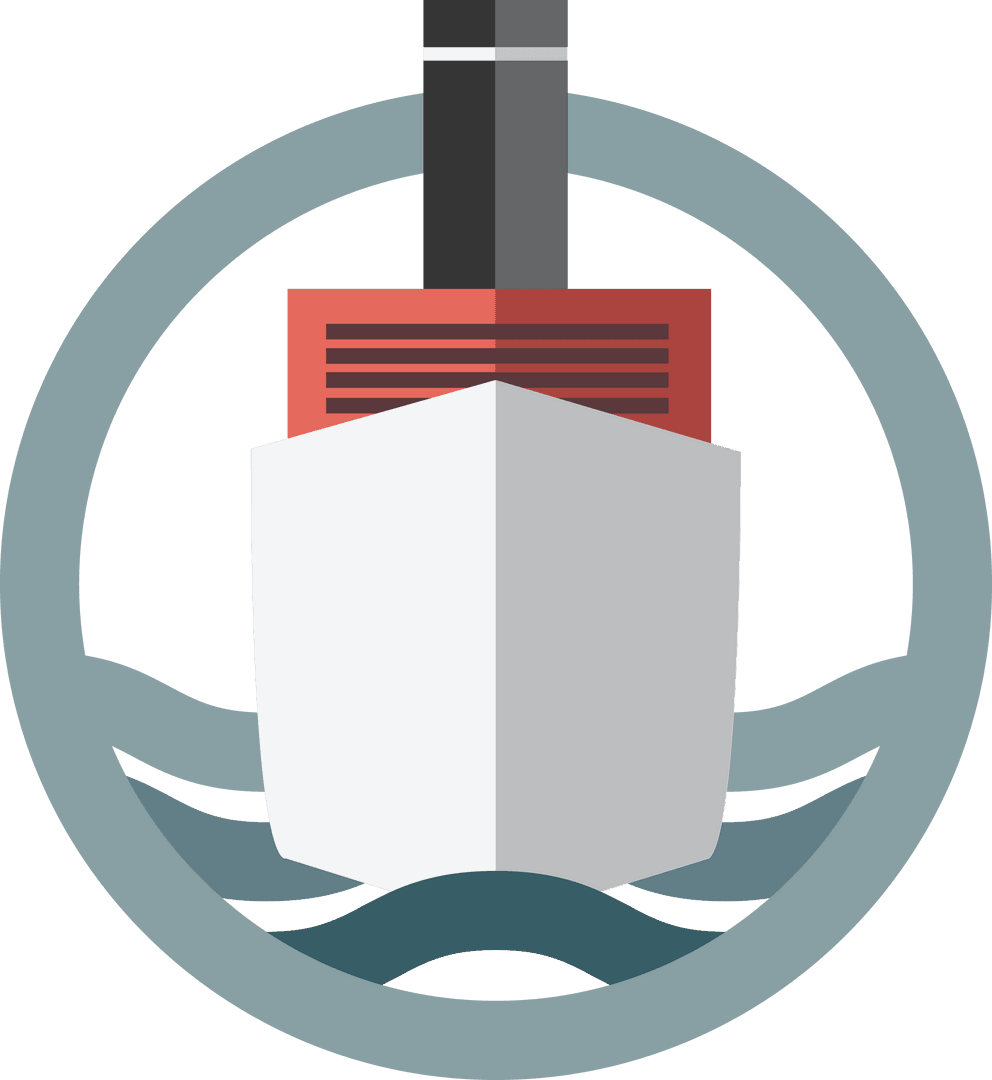 Minimalist Transparency Ship Logo in Circular Shape Design