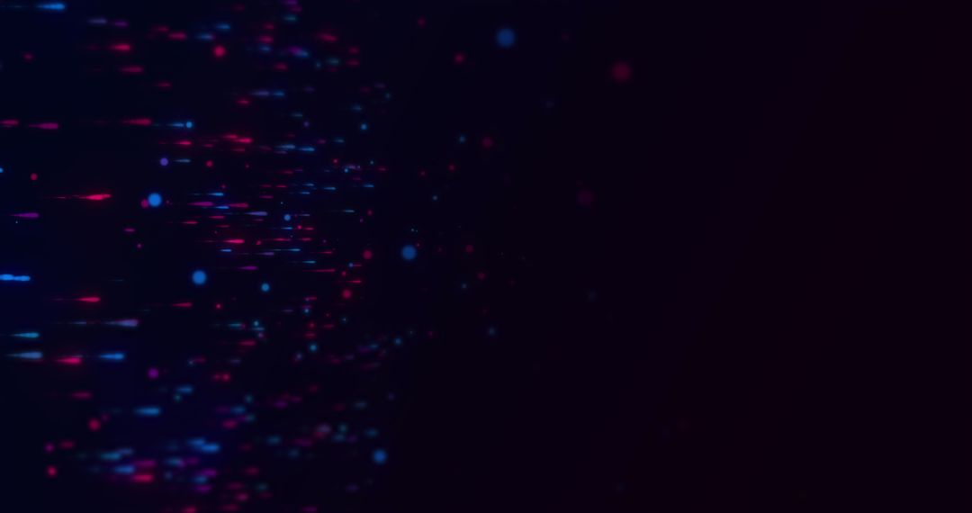 Dynamic Red and Blue Light Dots on Dark Background
