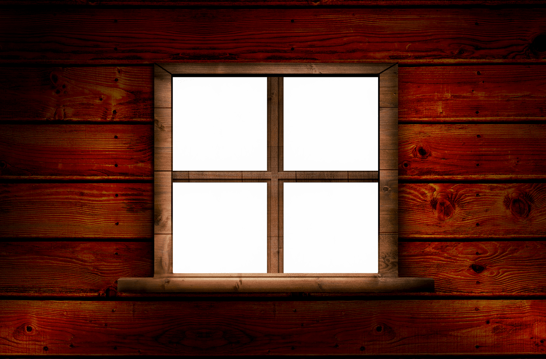 Rustic Wooden Wall with Transparent Window Design