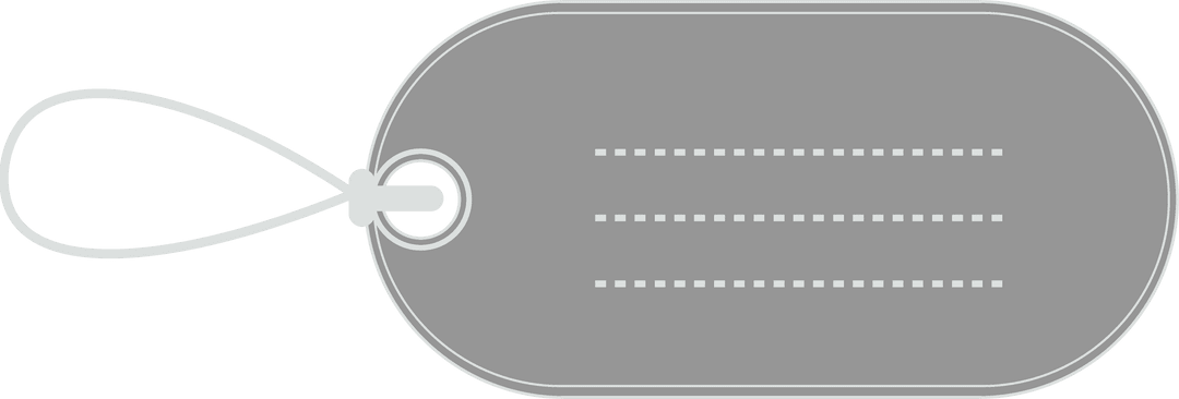 Grey Tag with Copy Space on Transparent Background