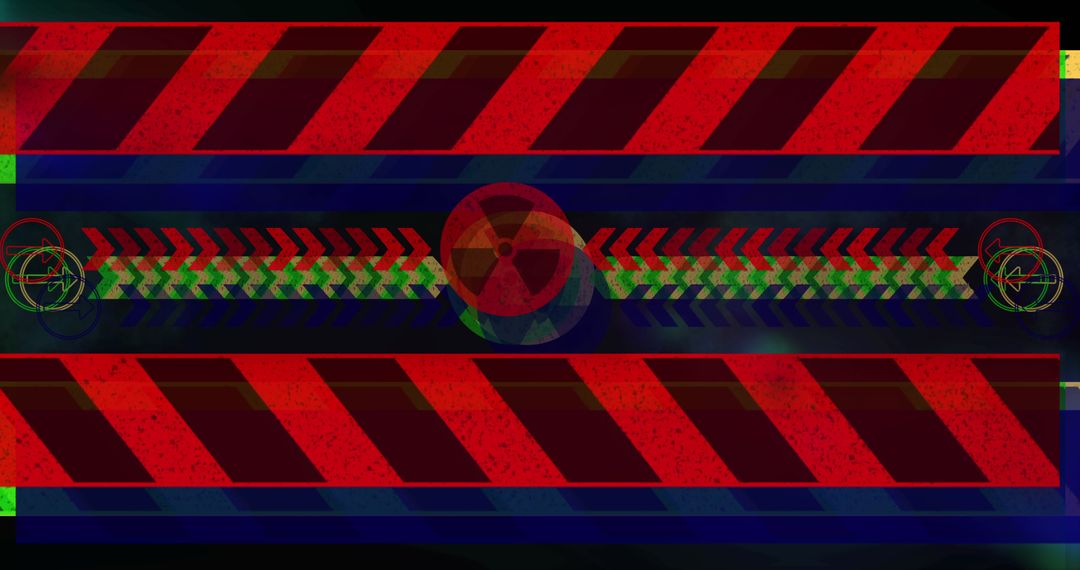 Digital Biohazard Symbol with Hazard Signs