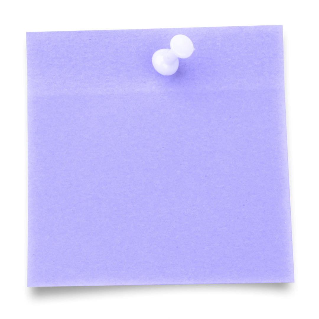 Purple Transparent Adhesive Note with White Thumbtack Isolated - Download Free Stock Images Pikwizard.com