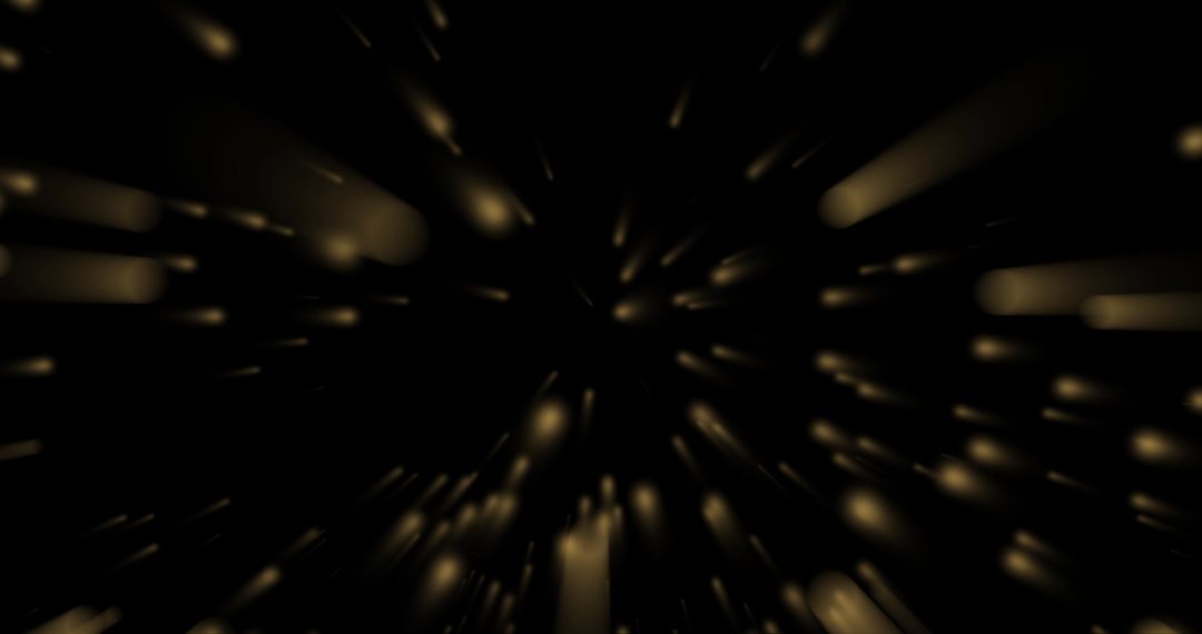 Dynamic Gold Particles on Black Background Creating Motion