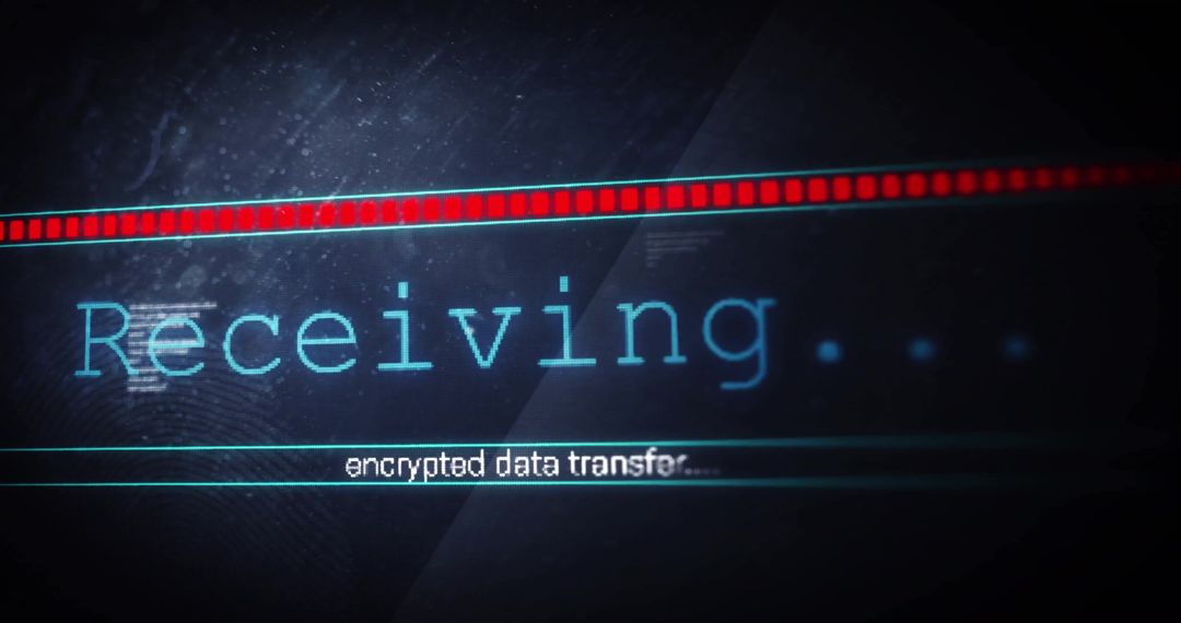 Encrypted Data Transfer Progress - Digital Text and Technology Background