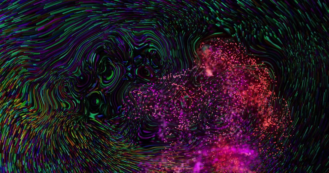 Glowing Abstract Mesh with Multicolored Swirls and Textures