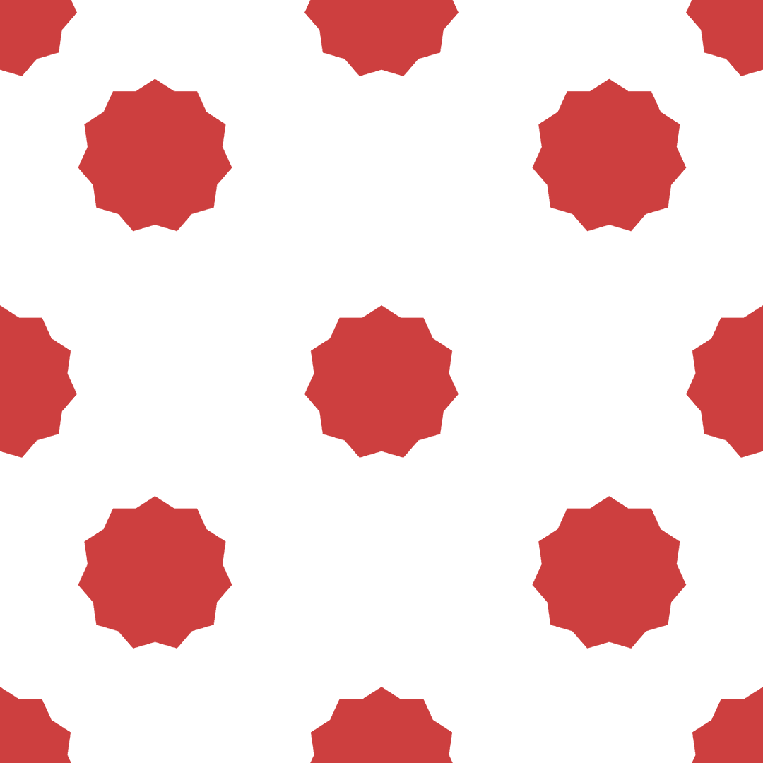 Red Roundel Stars Pattern on Transparent Background
