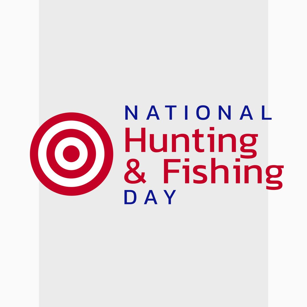 National Hunting and Fishing Day Celebration Banner with Red Circles