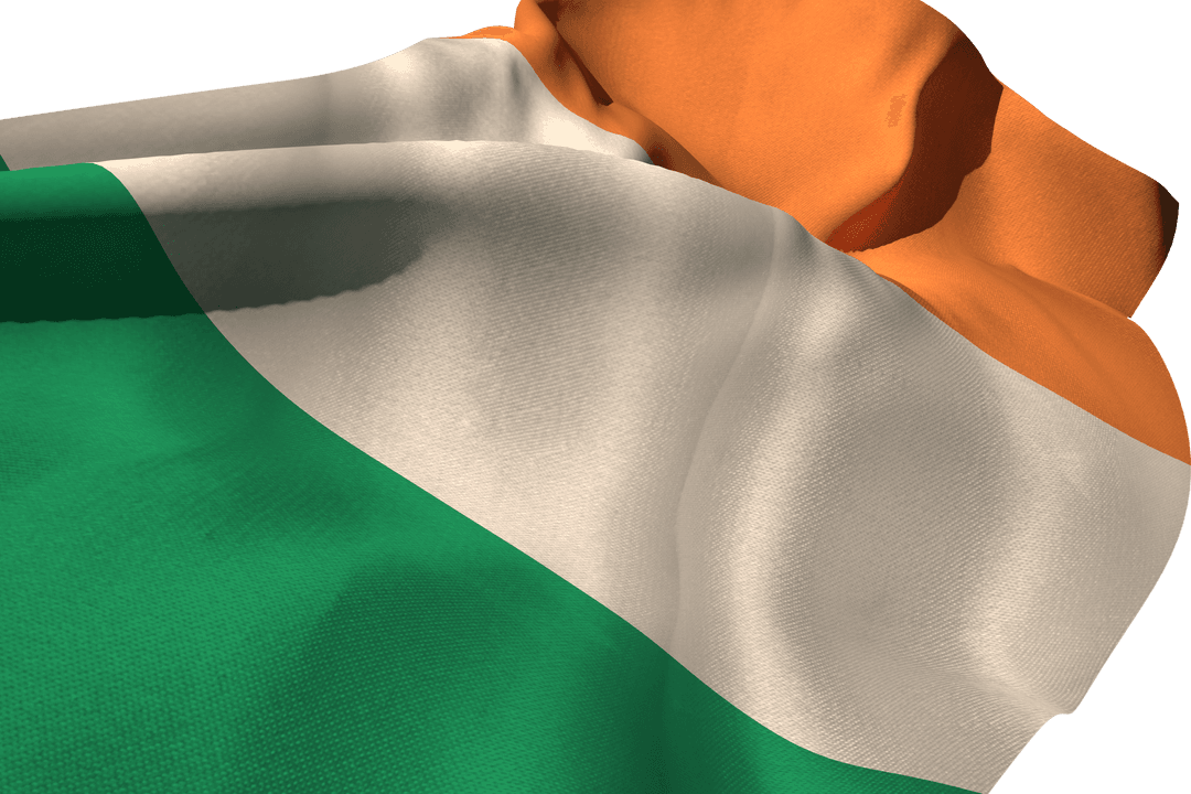 Digital Irish Flag on Transparent Background