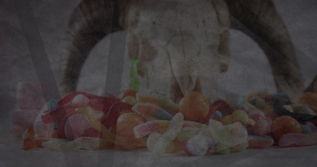 Whimsical Candy with Mysterious Animal Skull