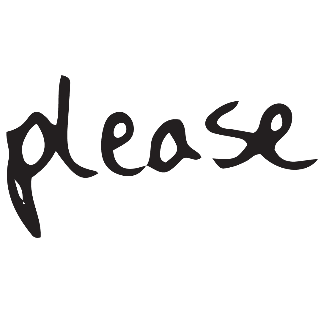 Please Text Illustration on Transparent Background