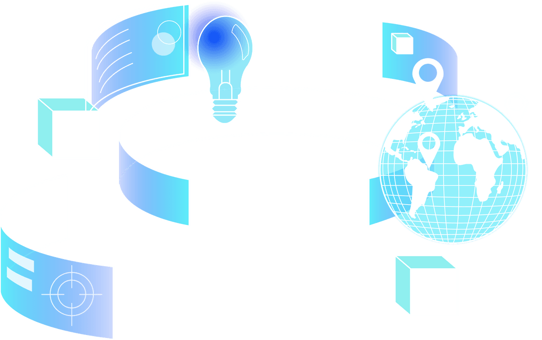 Transparent Abstract Innovation with Globe and Digital Icons