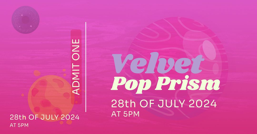 Exclusive Event Ticket Design for Velvet Pop Prism Concert - Download Free Stock Templates Pikwizard.com