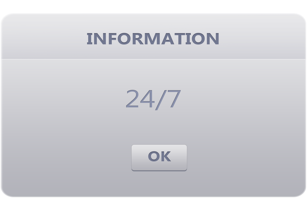 Transparent Dialogue Box with Information Text and 24/7 Button - Download Free Stock Images Pikwizard.com
