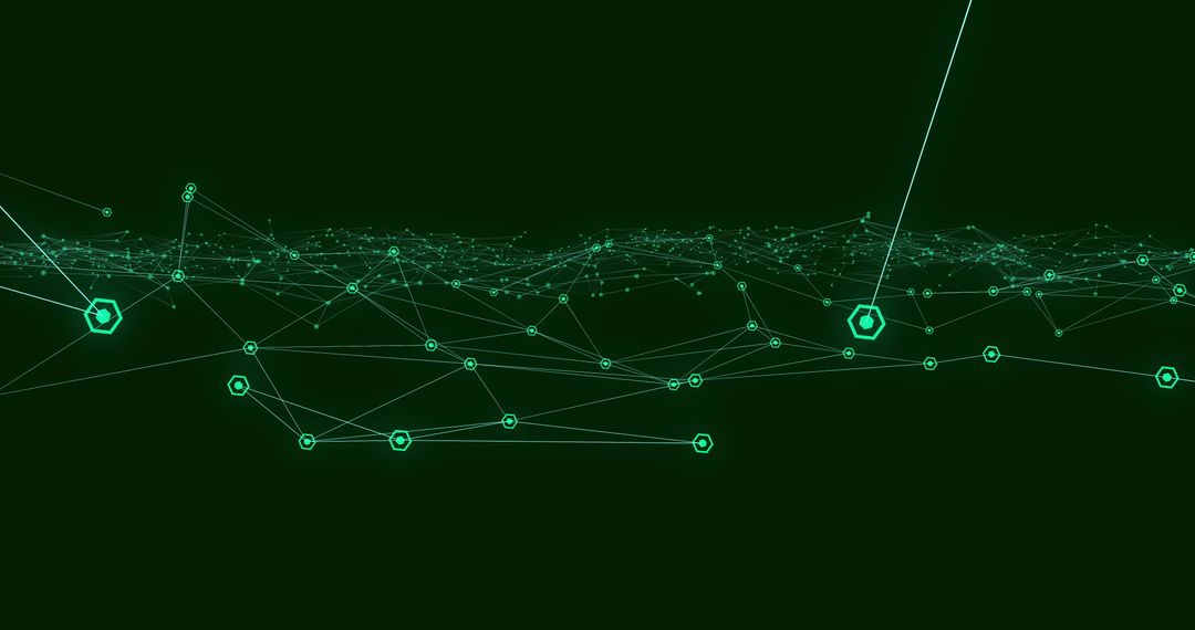 Digital Network of Green Hexagon Connections