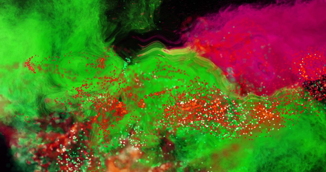 Vibrant Abstract Motion of Green and Pink Hues