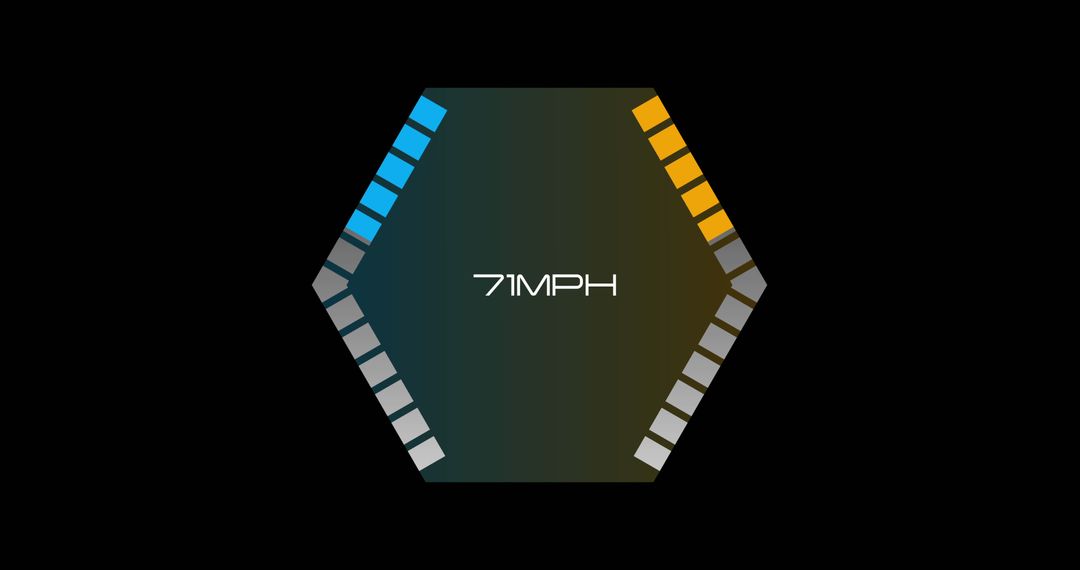 Digital Hexagon Speedometer Display