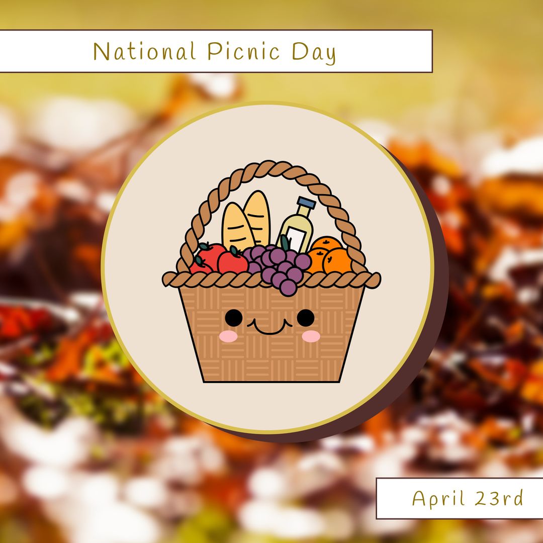Cute Picnic Basket Illustration for National Picnic Day Promotion