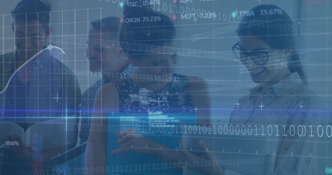 Diverse Business Team Collaborating on Financial Analytics