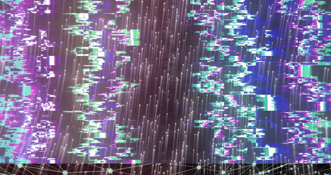 Digital Data Streams with Vibrant Glitch Effects