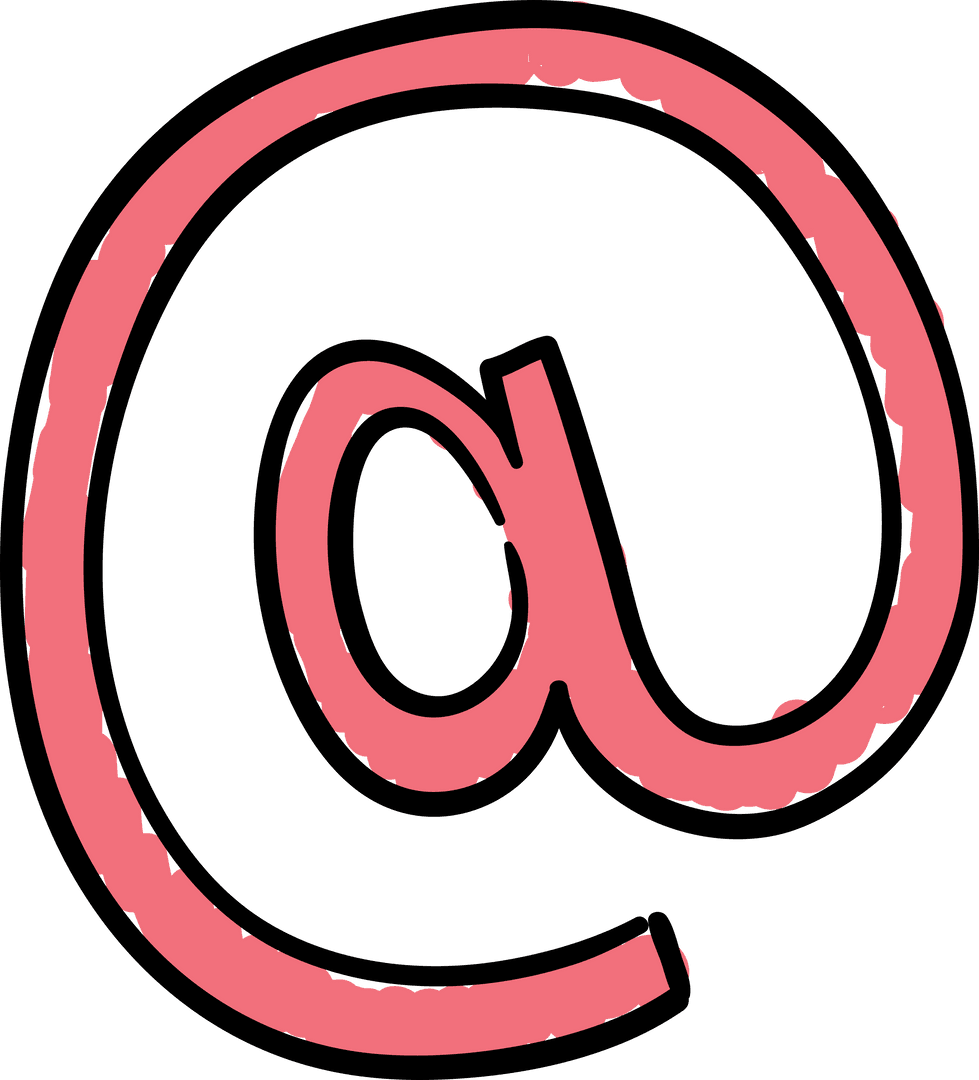 Red At Symbol Illustration on Transparent Background