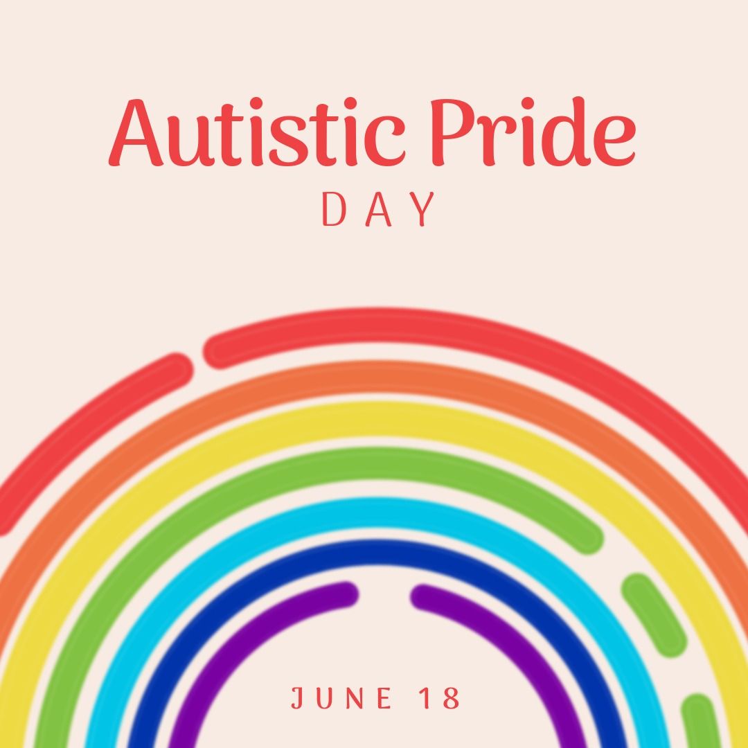 Digital composite of autistic pride day text with colorful pattern and date on colored background - Download Free Stock Templates Pikwizard.com