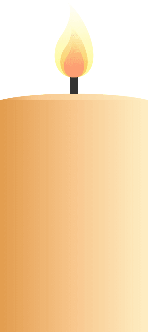 Burning Candle on Transparent Background for Serenity and Ambience