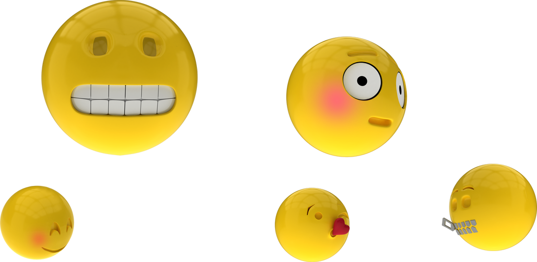 Transparent 3D Yellow Emoticons with Varied Expressions - Download Free Stock Images Pikwizard.com