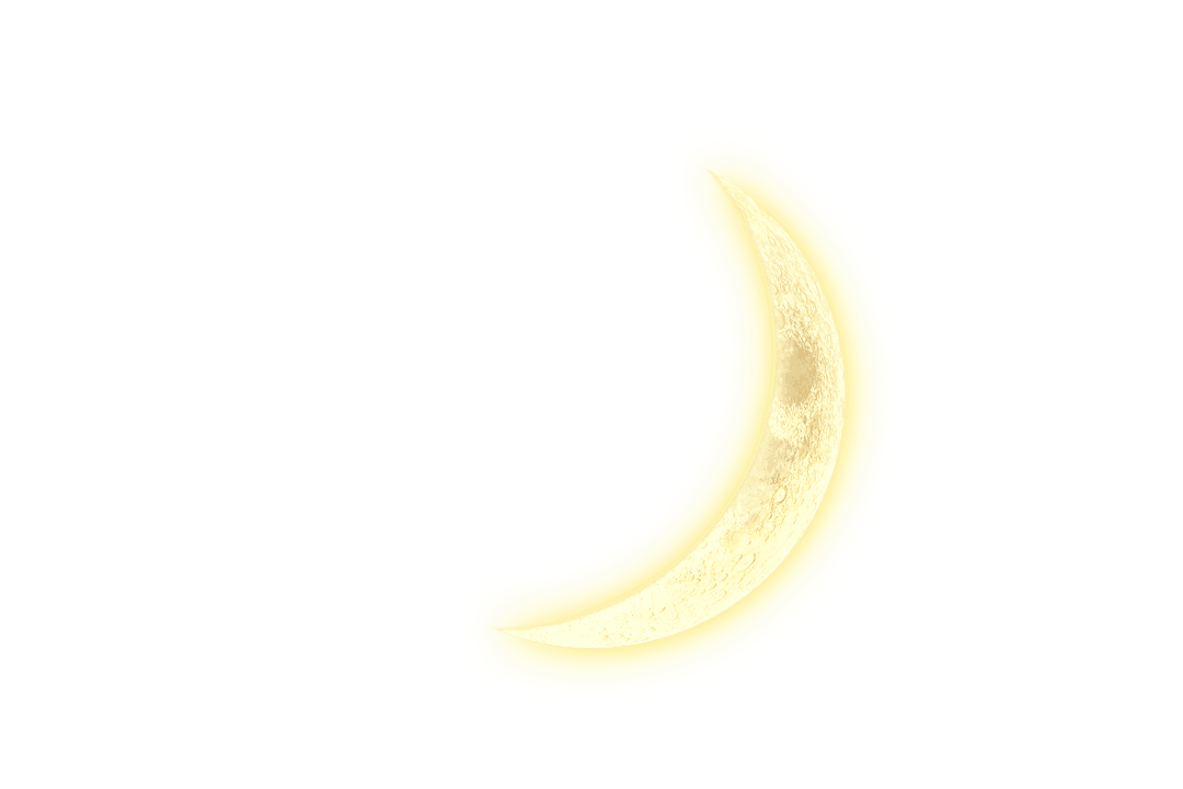 Digital Moon Illustration with Copy Space on Transparent Background