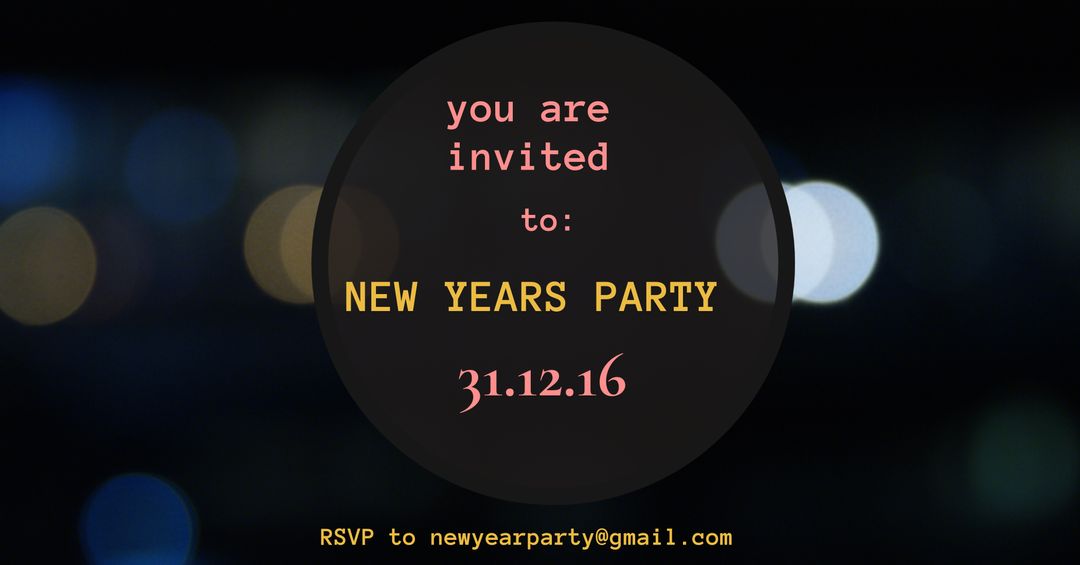Elegant New Year's Eve Party Invitation with Bokeh Background