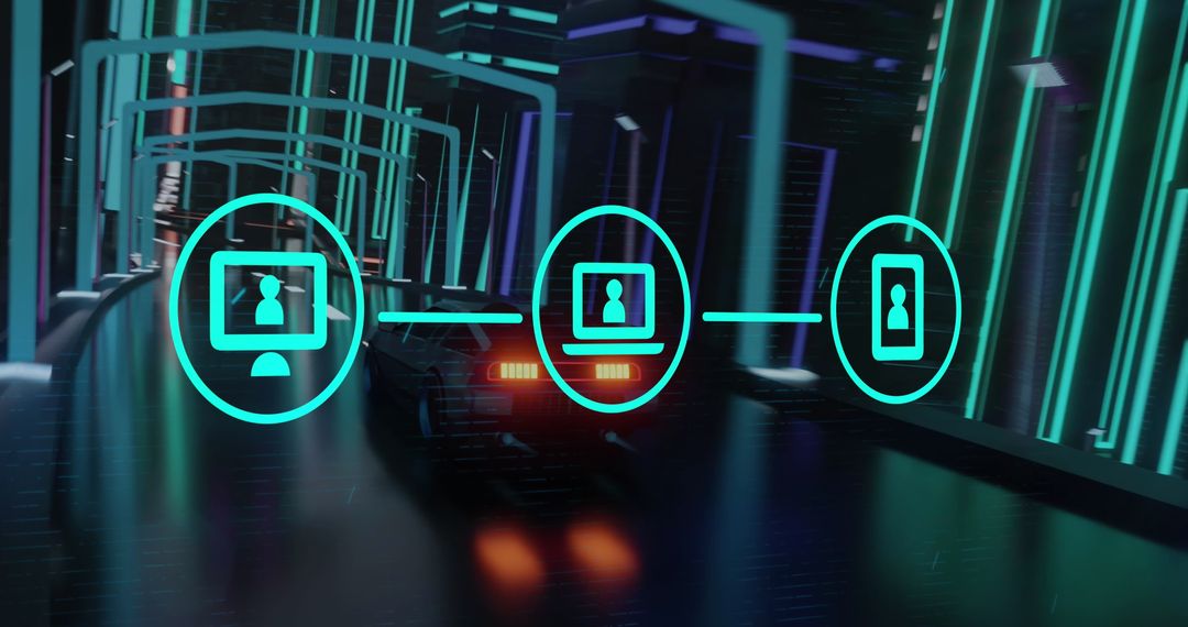 Futuristic Digital Interface with Global Network Connections