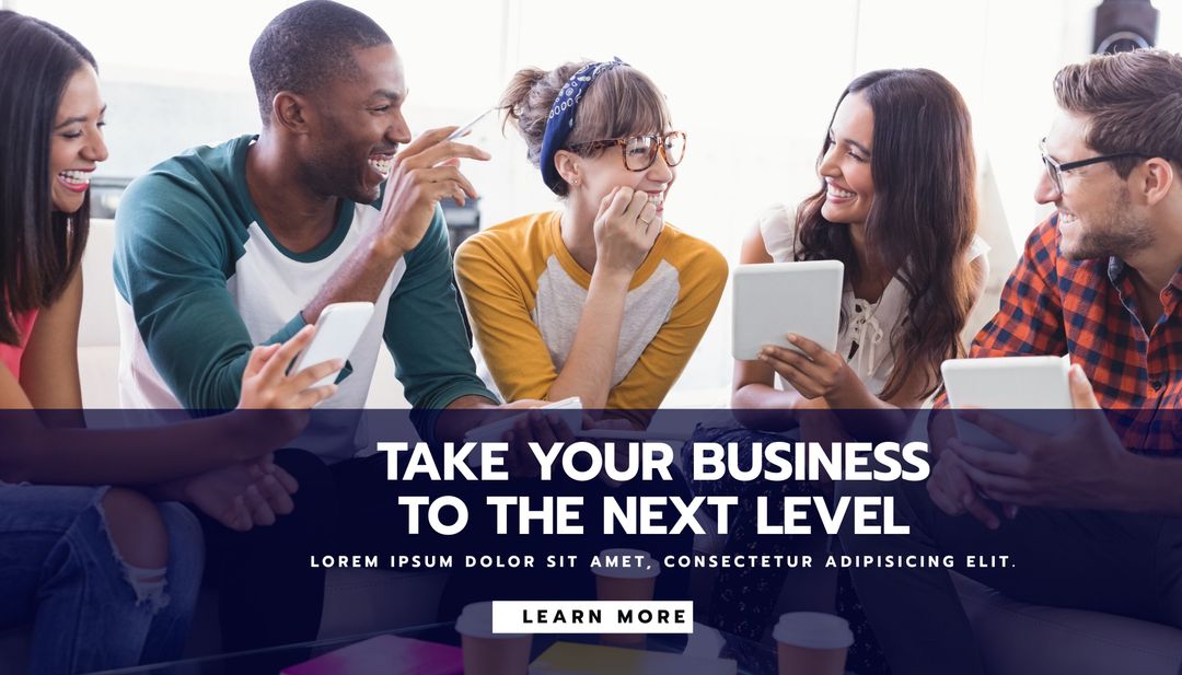 Diverse Team Engaging with Technology for Growth