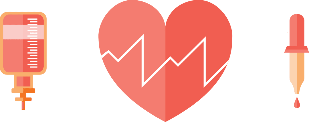 Transparent Heart Beat Icon with Medical Symbol Design
