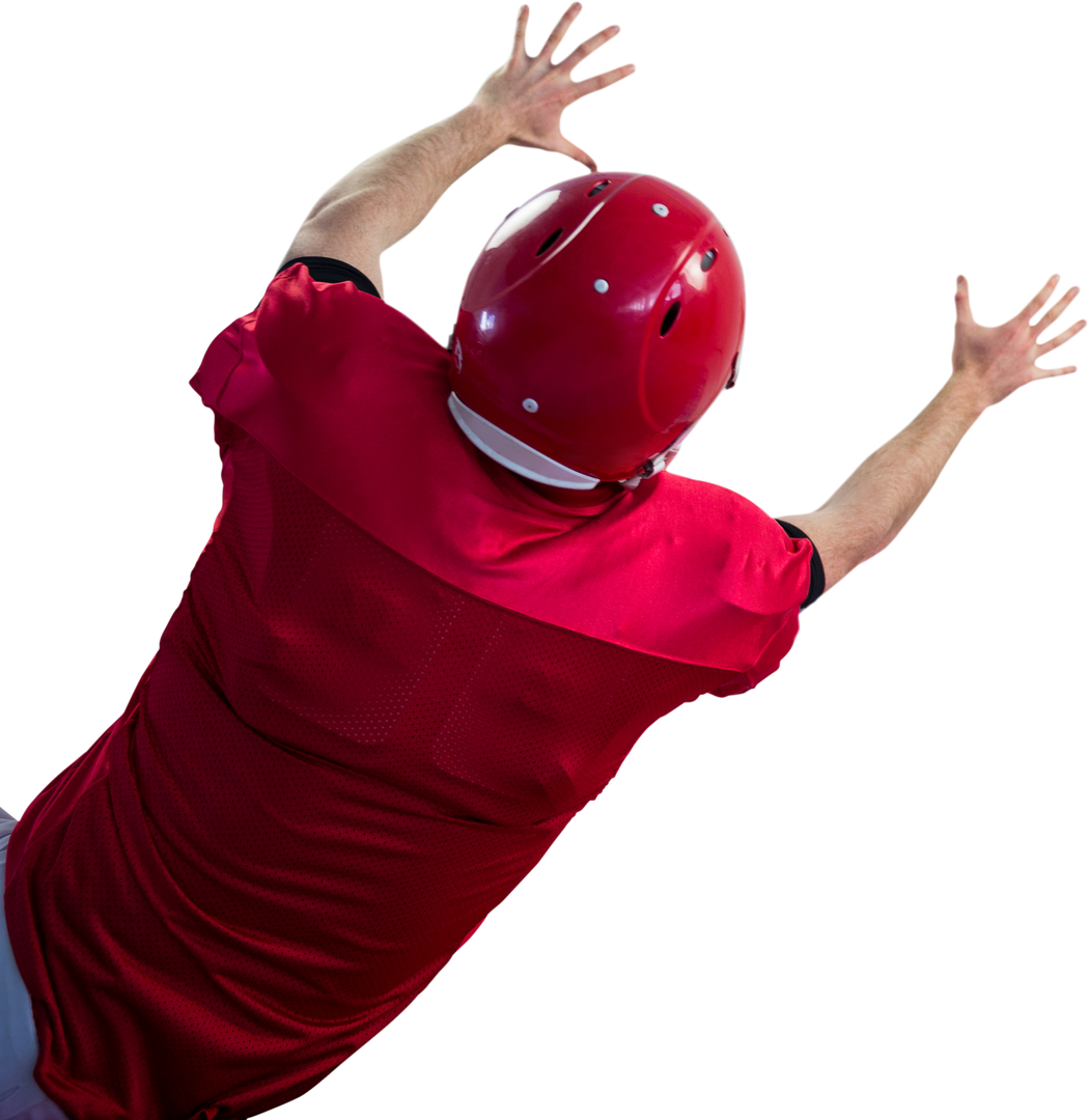 American Football Player Jumping to Catch Ball Transparent Background - Download Free Stock Images Pikwizard.com