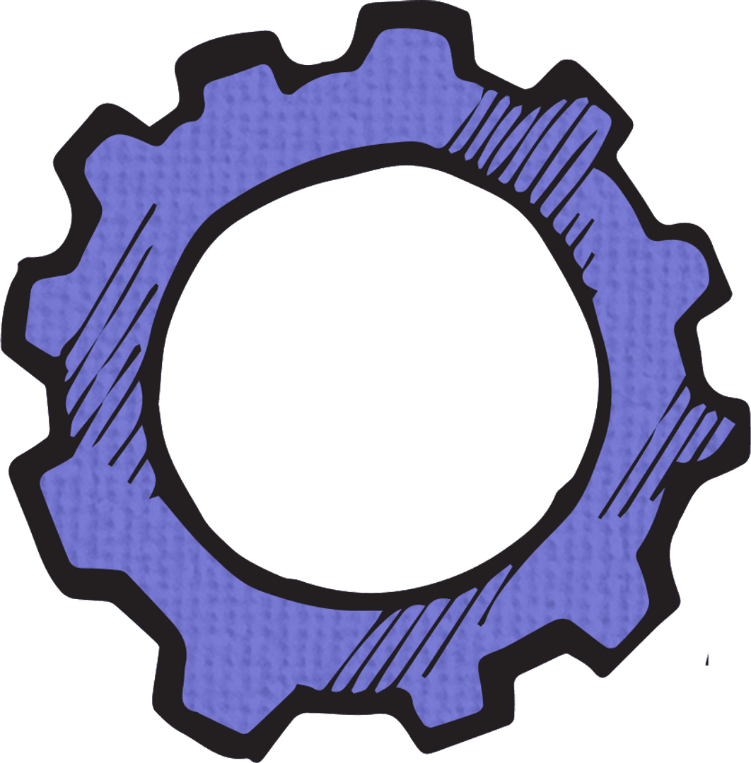 Purple Transparent Gear Icon Illustrating Technology Concept