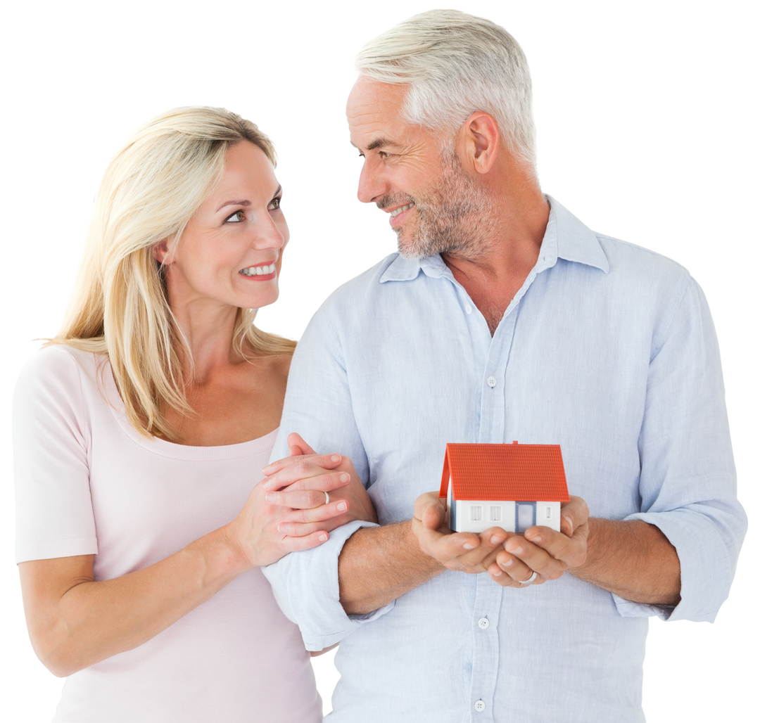 Senior Couple Holding Small House, Emphasizing Real Estate Dreams - Download Free Stock Images Pikwizard.com