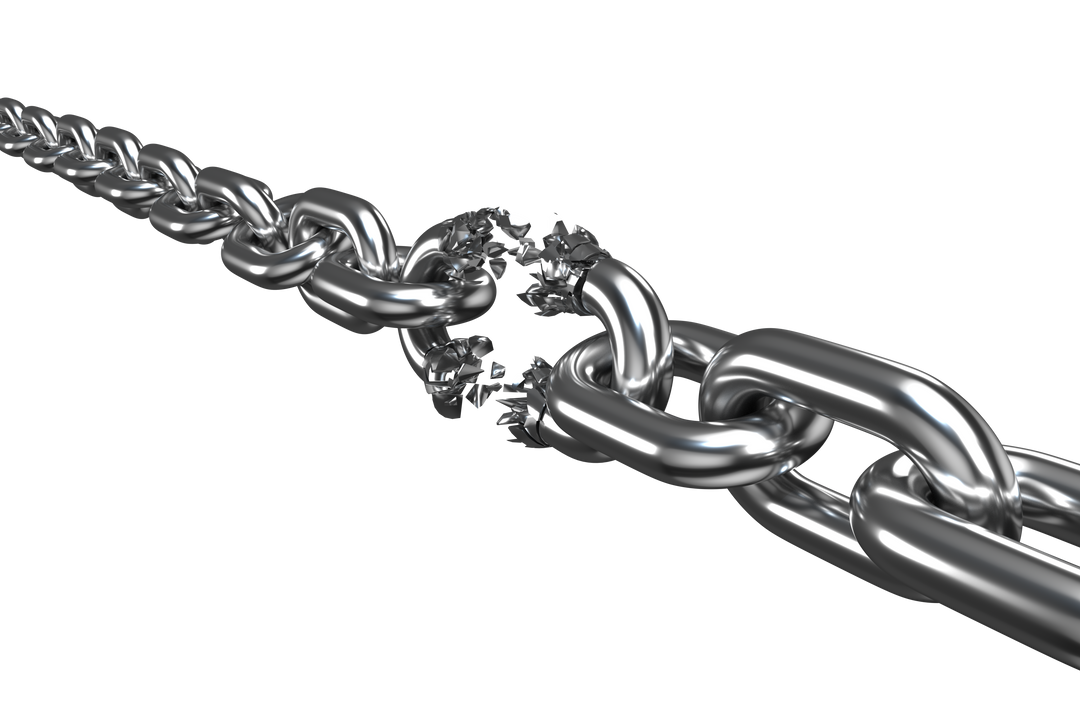 Transparent Broken Silver Chain Link with Damaged Segment in 3D - Download Free Stock Images Pikwizard.com