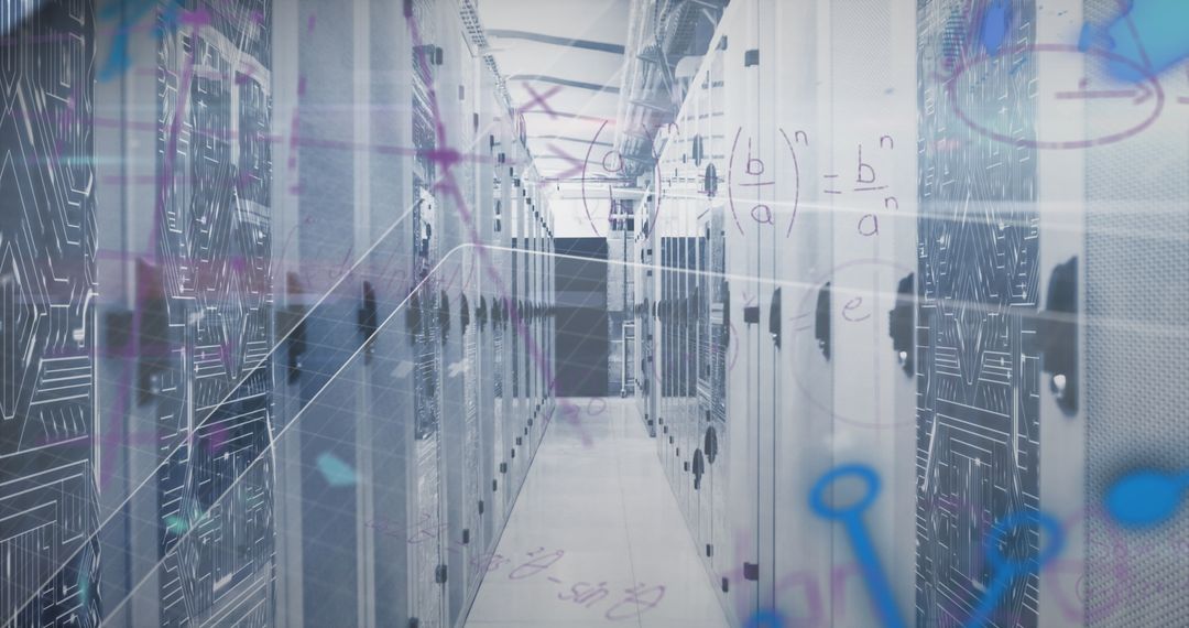 mathematical concepts and data processing in server room - Free Images, Stock Photos and Pictures on Pikwizard.com