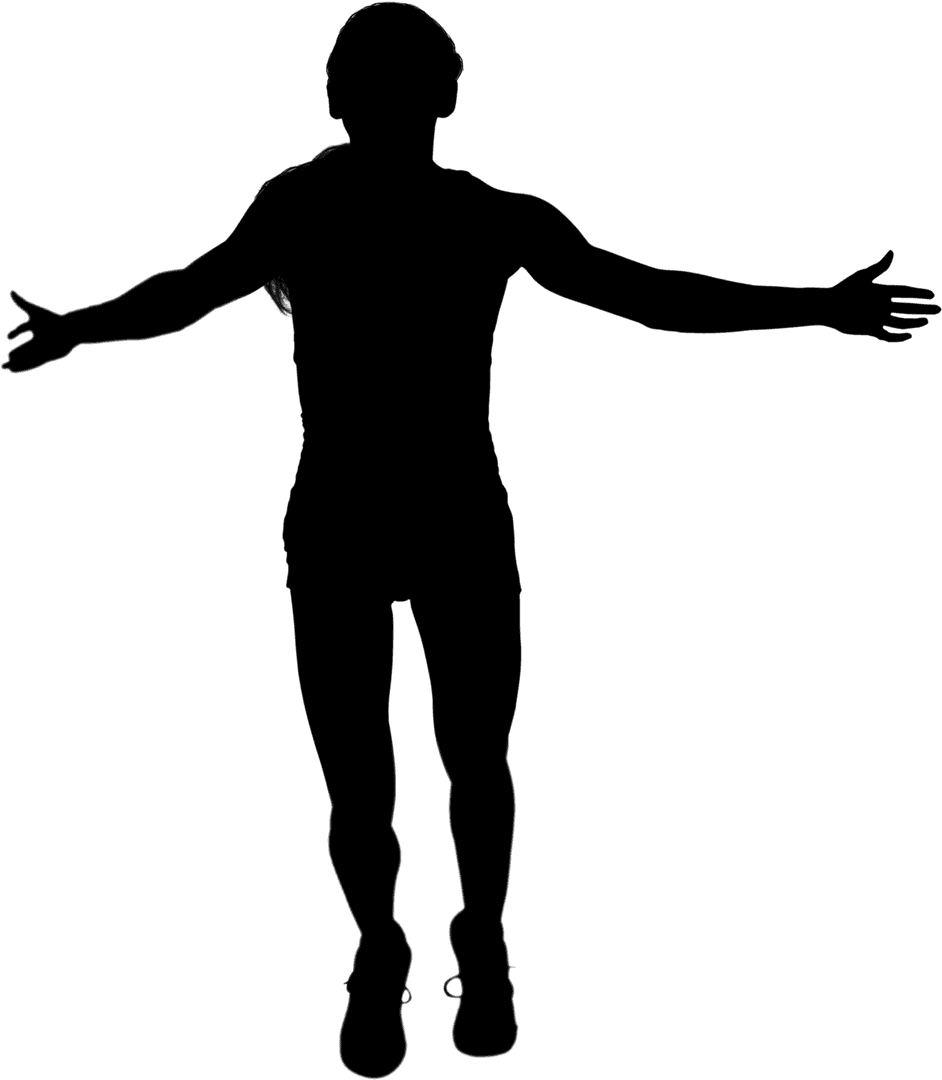 Transparent Vector Silhouette of Sports Woman on Transparent Background