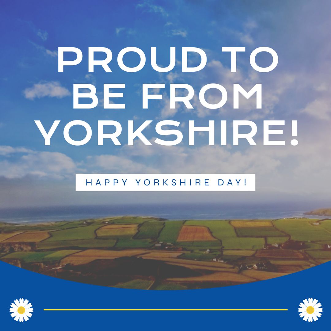 Yorkshire Day Celebration Text over Scenic Country Landscape - Download Free Stock Templates Pikwizard.com
