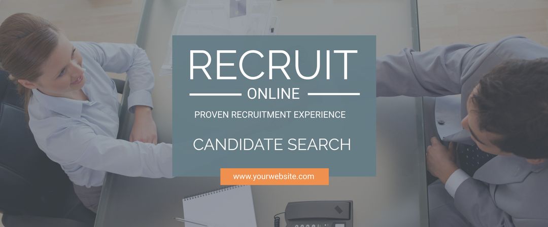 Professional recruitment meeting top-down view