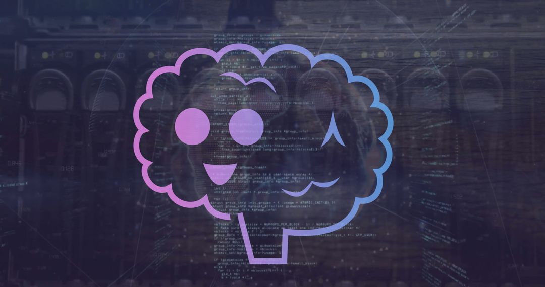 Futuristic AI Concept with Smiling Brain