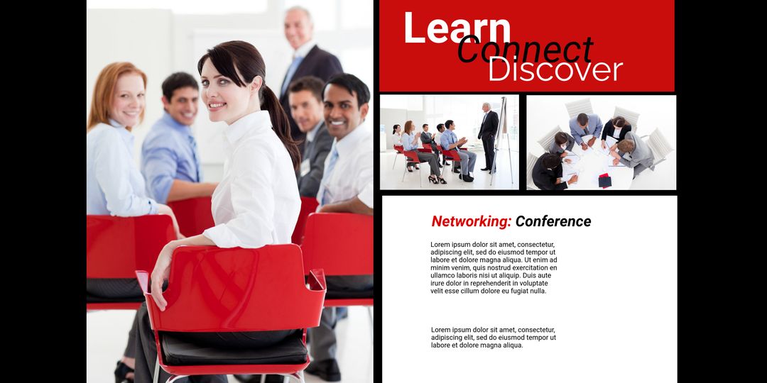 Confident woman leading professional business conference