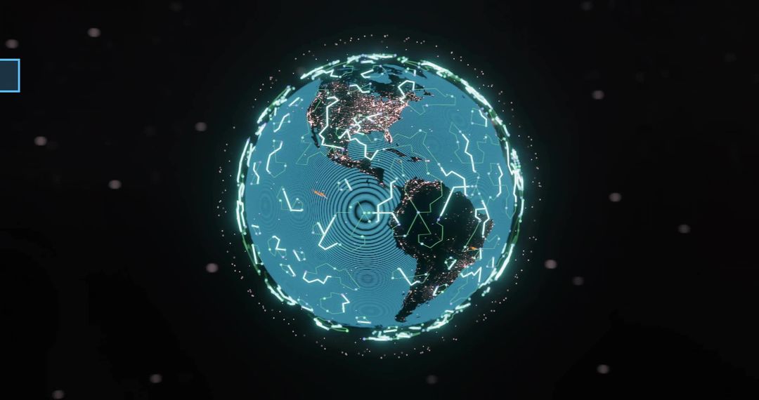 Futuristic Glowing Digital Globe with Data Connections