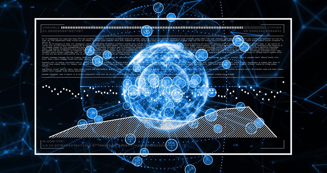 Futuristic Global Network with Digital Globe and Data Points