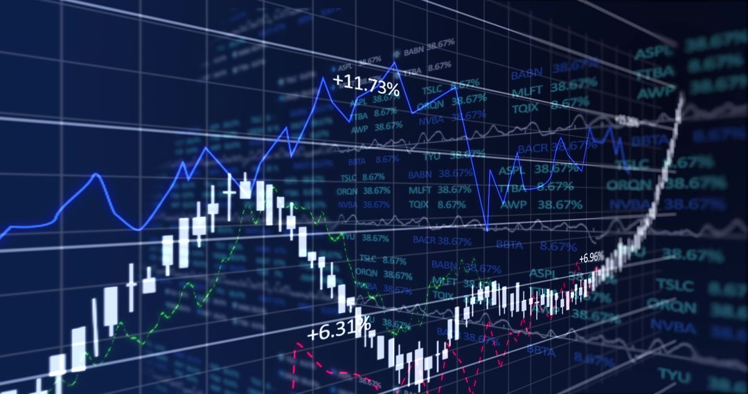 Dynamic Stock Market Graphs Indicating Financial Trends